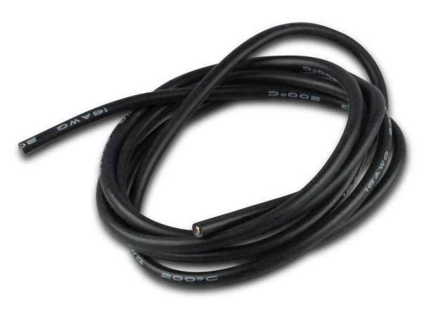 Silikonkabel • 1,5mm² x 1.000mm • schwarz